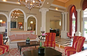 Luxurious lobby sitting area at Bellaria