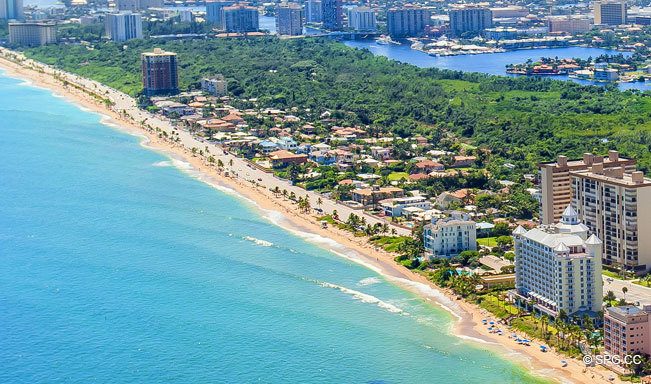 aerial-view-of-the-lujo frente al mar-Casas-de-las-olas-by-the-Sea - Fort Lauderdale - Florida-33305