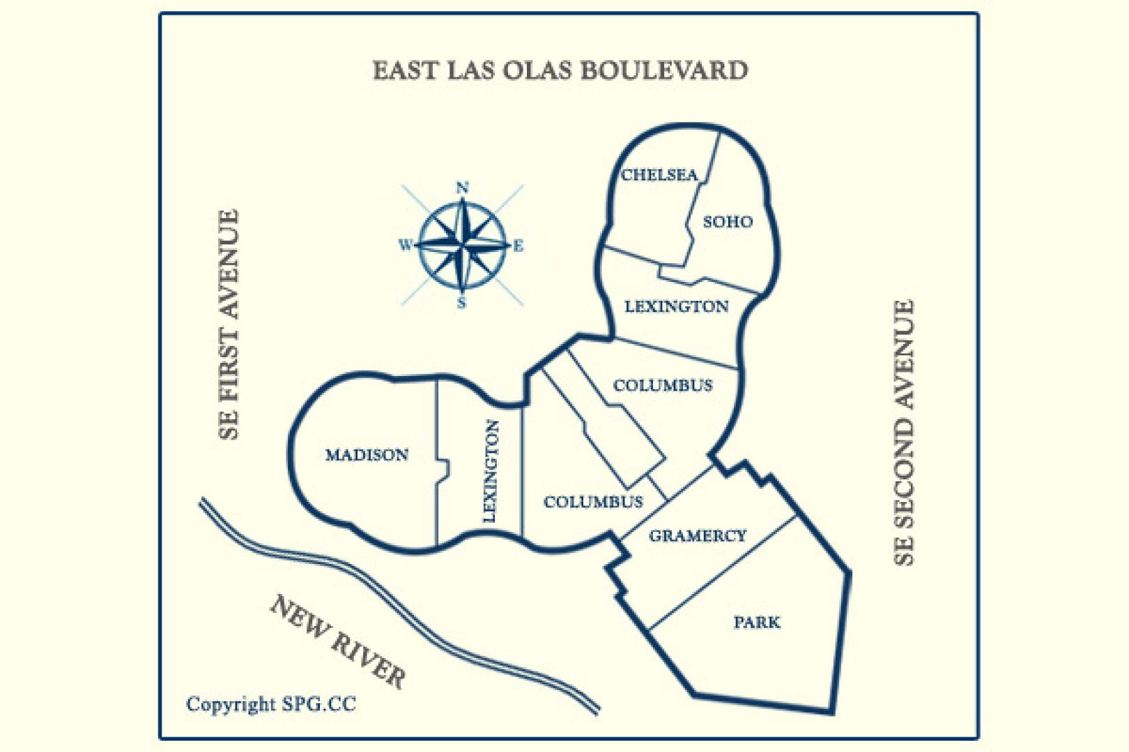 Siteplan for Las Olas River House, Luxury Waterfront Condominiums Located at 333 Las Olas Way, Fort Lauderdale, Florida 33301