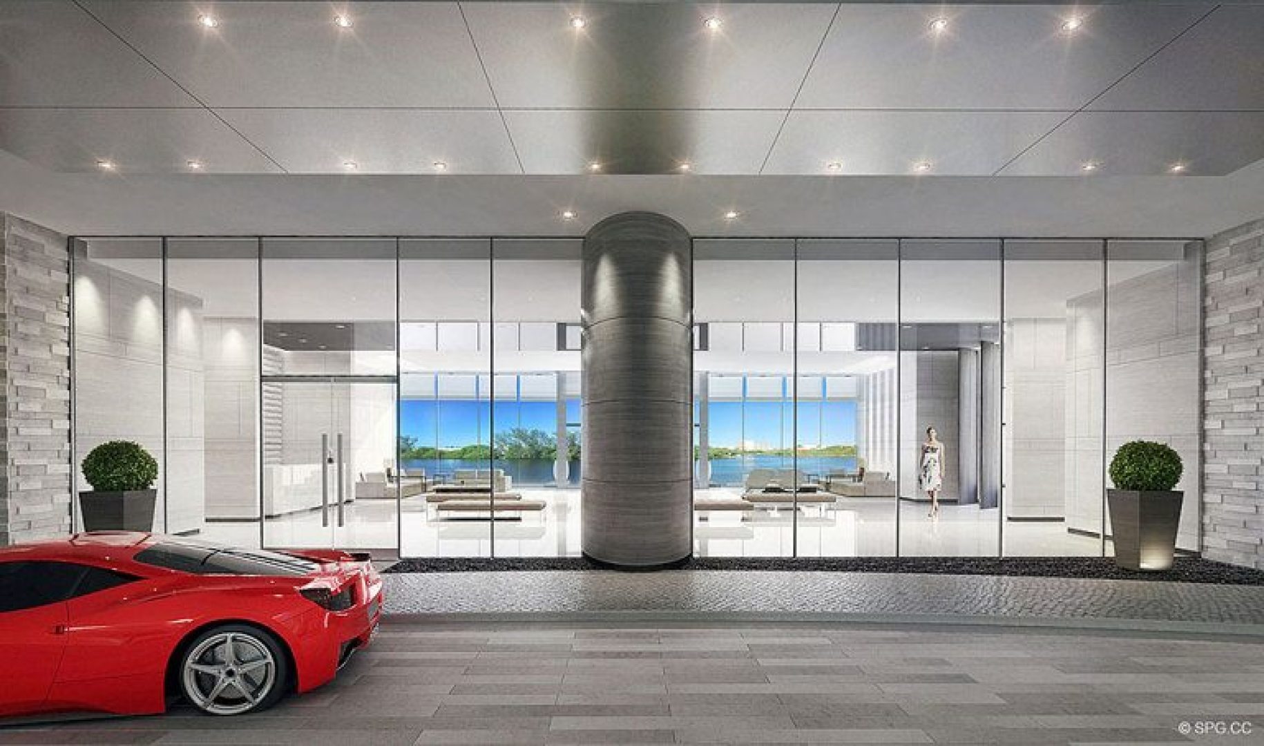 Vehicle Drop-off to Lobby at Riva, Luxury Waterfront Condos in Fort Lauderdale, Florida 33304.