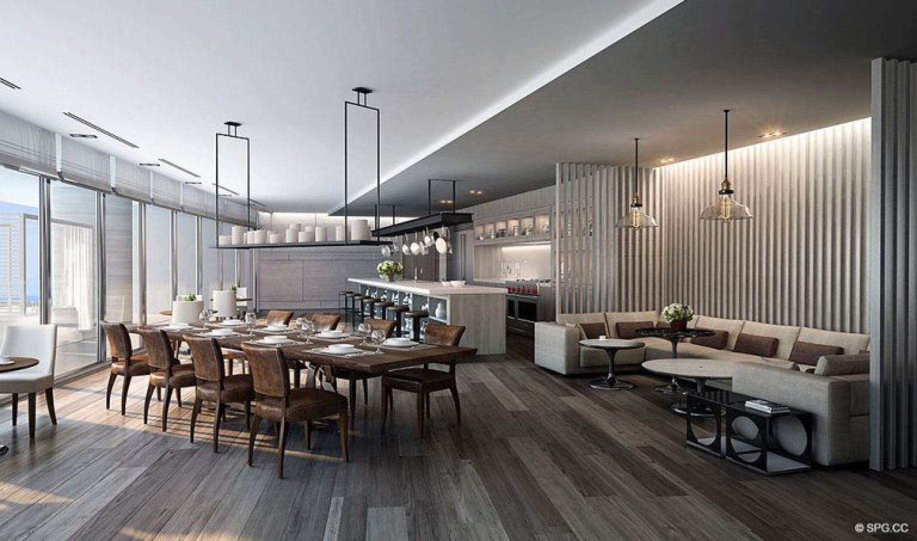 Culinary Club Room Concept for Riva, Luxury Waterfront Condos in Fort Lauderdale, Florida 33304.