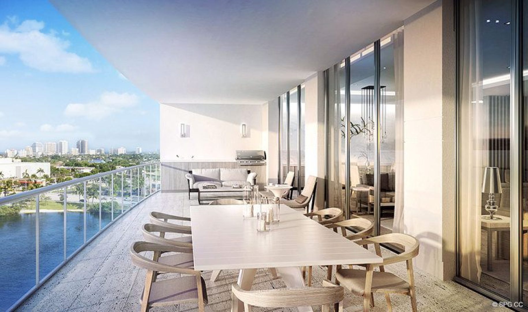 Large Private Terraces at Riva, Luxury Waterfront Condos in Fort Lauderdale, Florida 33304.