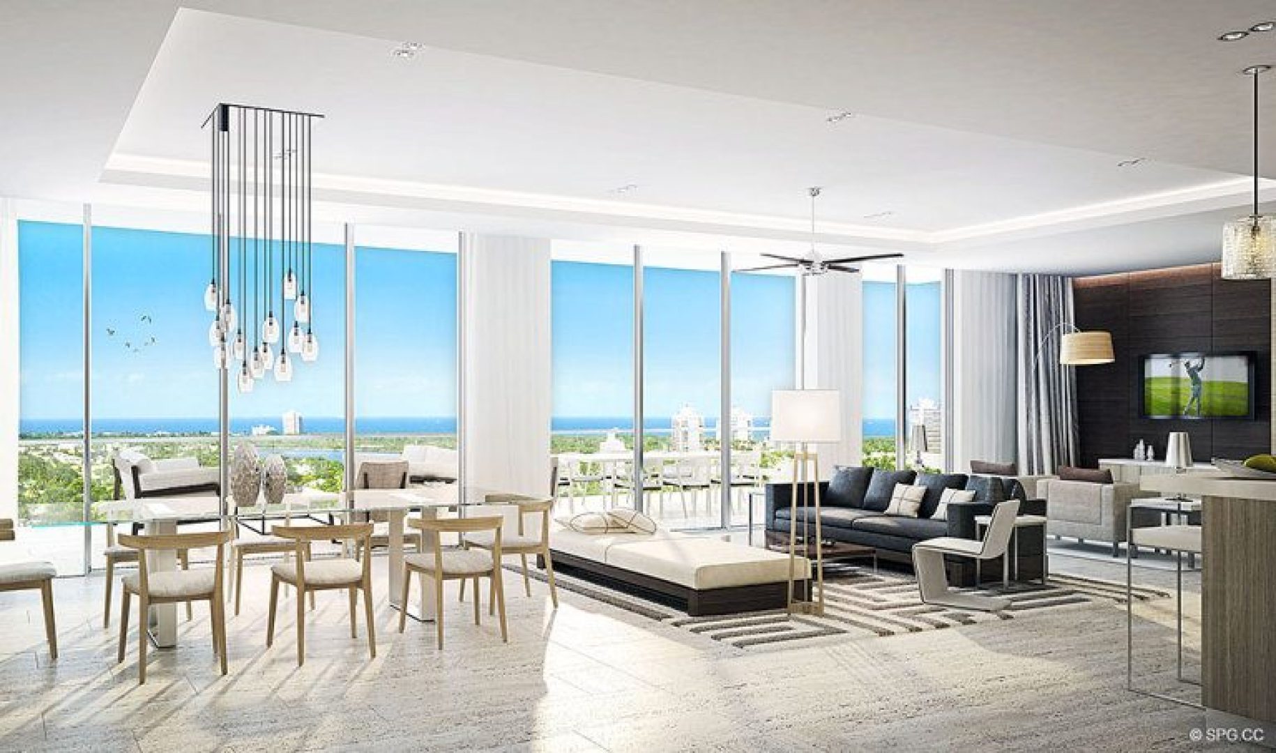 Open Great Room Concept for Riva, Luxury Waterfront Condos in Fort Lauderdale, Florida 33304.