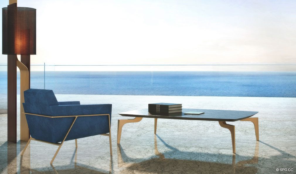 Soberbas vistas a partir L'Atelier, Luxury Oceanfront Condos Localizado na 6901 Collins Avenue, Miami Beach, Florida 33141