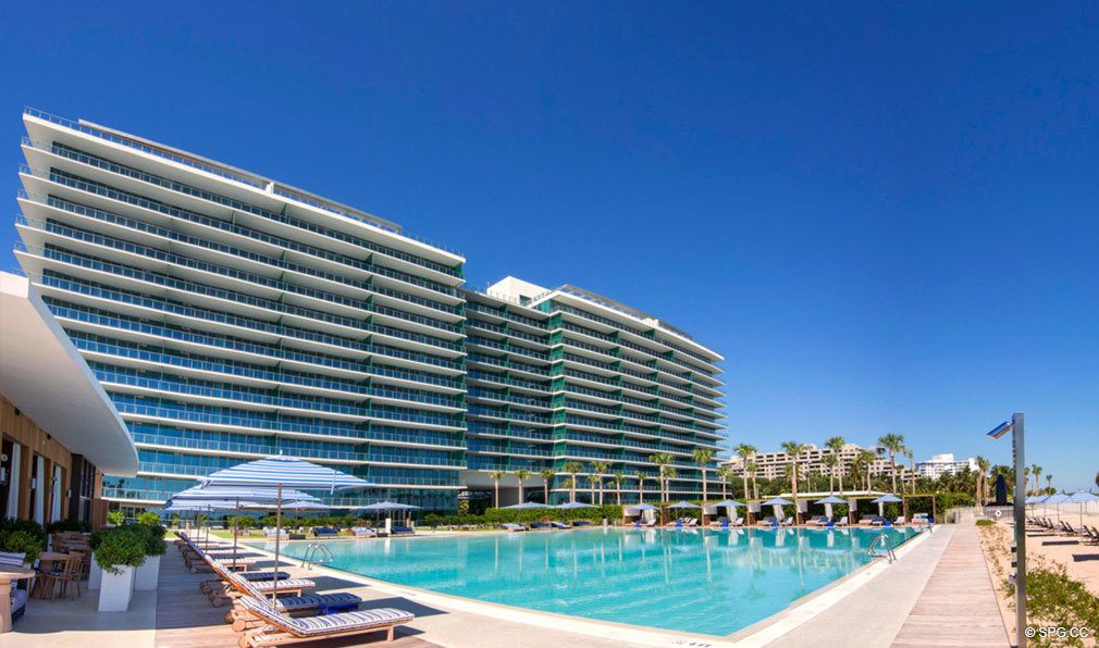 Pool View of Oceana Key Biscayne, Luxury Oceanfront Condos in Miami, Florida 33149