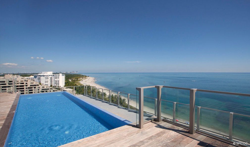 Private Rooftop Pool and Terrace at Oceana Key Biscayne, Luxury Oceanfront Condos in Miami, Florida 33149