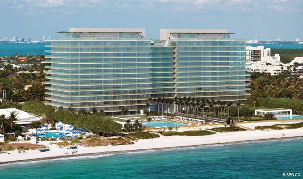 Aerial View of Oceana Key Biscayne, Luxury Oceanfront Condos in Miami, Florida 33149