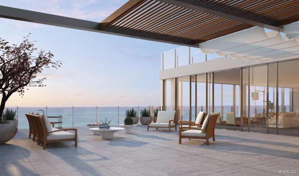 Penthouse Terrace at Oceana Key Biscayne, Luxury Oceanfront Condos in Miami, Florida 33149