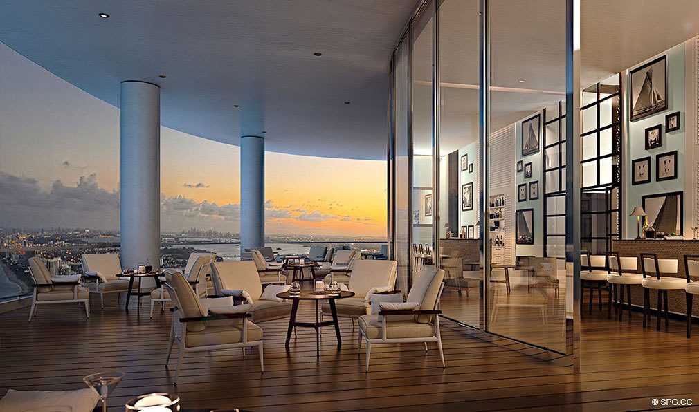 Clubroom at Sunset at Ritz-Carlton Residences Sunny Isles Beach, Luxury Oceanfront Condos in Sunny Isles Beach, Florida 33160