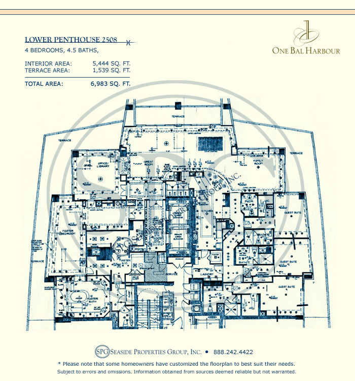 Luxury Residence 2508 at One Bal Harbour Condominium Floorplan 2508 at One Bal Harbour Condominium