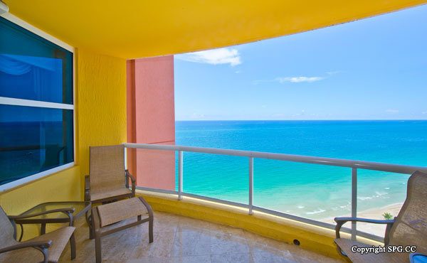 Terrace at Luxury Oceanfront Residence 21A, Tower II, The Palms Condominiums, 2110 North Ocean Boulevard, Fort Lauderdale Beach, Florida 33305, Luxury Waterfront Condos 