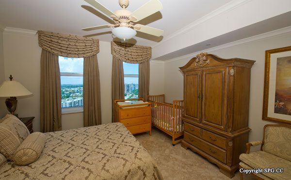 Guest Bedroom at Luxury Oceanfront Residence 21A, Tower II, The Palms Condominiums, 2110 North Ocean Boulevard, Fort Lauderdale Beach, Florida 33305, Luxury Seaside Condos 