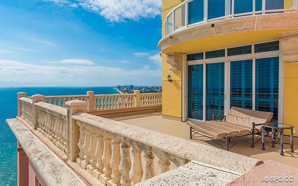 One-of-a-Kind Terrace Views from Grand Penthouse 29A, Tower II at The Palms, Luxury Oceanfront Condos in Fort Lauderdale, South Florida 33305