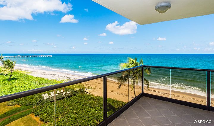 Terrace Views from Residence 1-503 For Sale at Oasis, Luxury Oceanfront Condos in Palm Beach, Florida 33480.