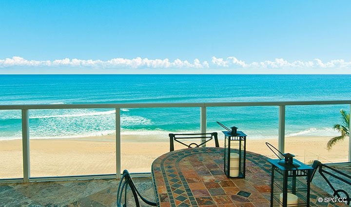 Spectacular Terrace Views from Residence 508 at Bellaria, Luxury Oceanfront Condominiums in Palm Beach, Florida 33480.