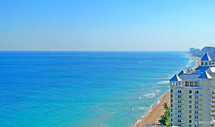 Ocean View at Luxury Oceanfront Residence 22E, Tower I, The Palms Condominium, 2100 North Ocean Boulevard, Fort Lauderdale, Florida 33305, Luxury Seaside Condos