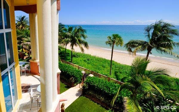 Beachfront exterior view - Oceanfront Villa VI, The Palms luxury oceanfront condo, 2130 North Ocean Boulevard, Fort Lauderdale Beach, Florida 33305