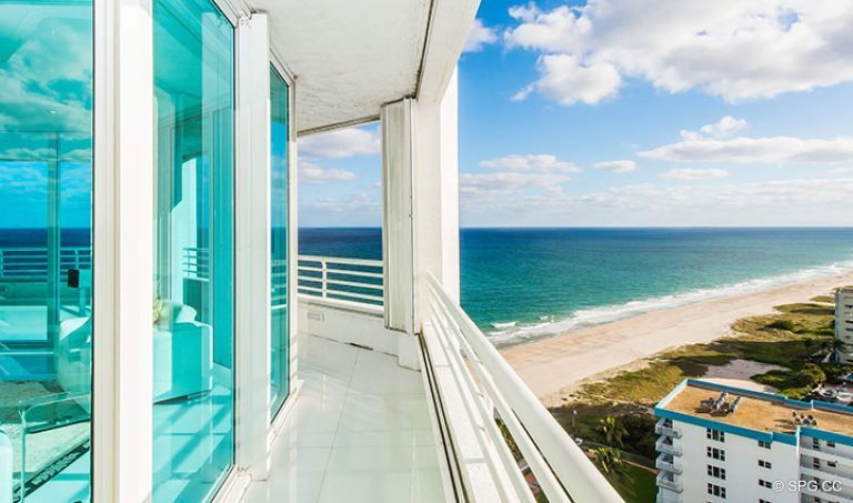 Wrap-Around Terrace at Residence 18D at Cristelle, Luxury Oceanfront Condominiums in Lauderdale by the Sea, Florida 33062.