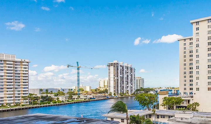 Intracoastal View from Residence 504 at La Rive, Luxury Waterfront Condos in Fort Lauderdale, Florida 33304.