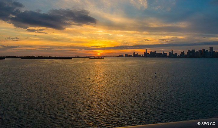 Spectacular Sunset View of the Bay and Downtown Miami from Luxury Residence 5152 Fisher Island Drive, Miami Beach, FL 33109