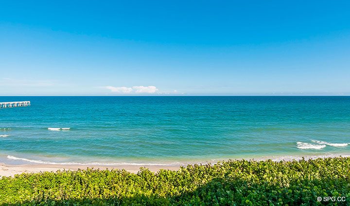 Ocean Views from Residence 406 at Bellaria, Luxury Oceanfront Condominiums in Palm Beach, Florida 33480.