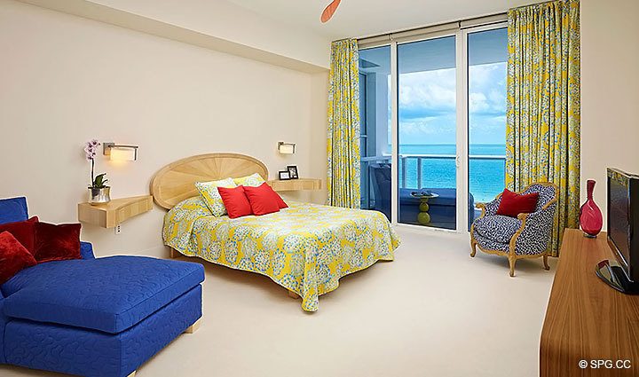 Master Bedroom inside Residence 1402/3 at The Continuum, Luxury Oceanfront Condominiums in Miami Beach, Florida 33139.