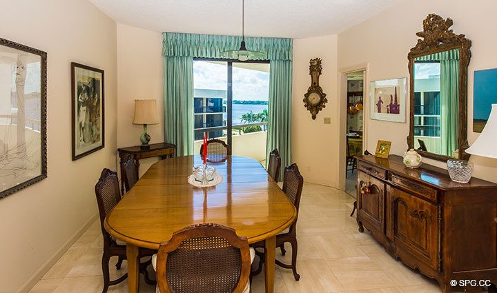 Dining Room inside Residence 1-503 For Sale at Oasis, Luxury Oceanfront Condos in Palm Beach, Florida 33480.