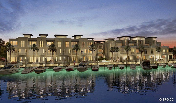 Evenings at Residence 255 Shore Court at Sky230, Luxury Waterfront Townhomes in Lauderdale by the Sea, Florida 33308.