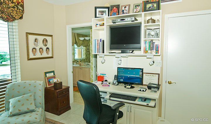 Home Office at Luxury Oceanfront Residence 7A, Tower II, The Palms Condominiums, 2110 North Ocean Boulevard, Fort Lauderdale Beach, Florida 33305, Luxury Seaside Condos