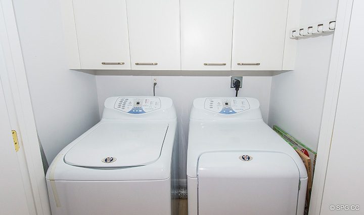 New Washer and Dryer Set in Residence 15A, Tower II For Rent at The Palms, Luxury Oceanfront Condos Fort Lauderdale, Florida 33305