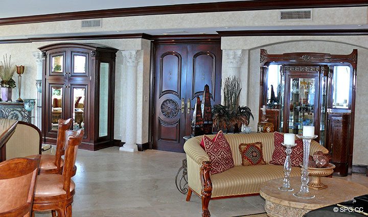 Great Room at Luxury Oceanfront Residence 27D, Tower I, The Palms Condominium, 2100 North Ocean Boulevard, Fort Lauderdale Beach, Florida 33305, Luxury Seaside Properties