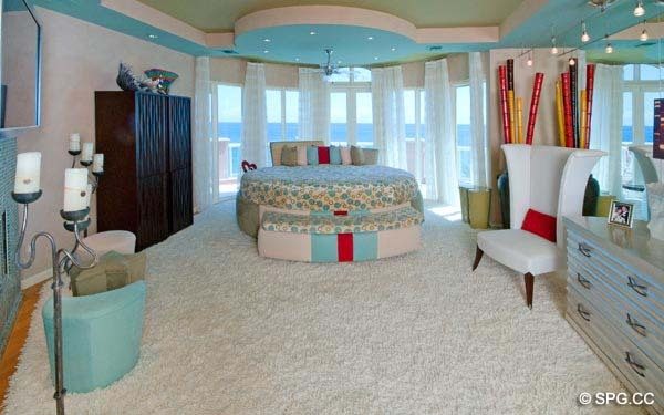 Master Bedroom  - Oceanfront Villa VI, The Palms luxury oceanfront condo, 2130 North Ocean Boulevard, Fort Lauderdale Beach, Florida 33305