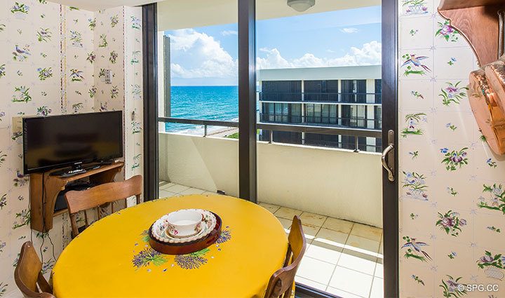 Breakfast Area inside Residence 1-503 For Sale at Oasis, Luxury Oceanfront Condos in Palm Beach, Florida 33480.