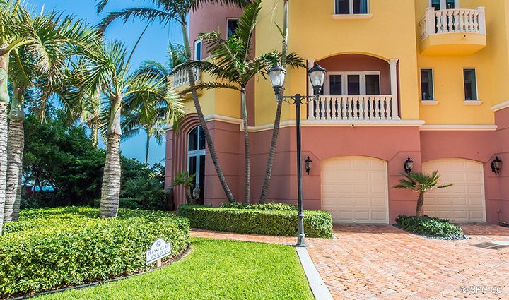 Private Driveway leading to Oceanfront Villa 1 at The Palms, Luxury Oceanfront Condominiums Fort Lauderdale, Florida 33305