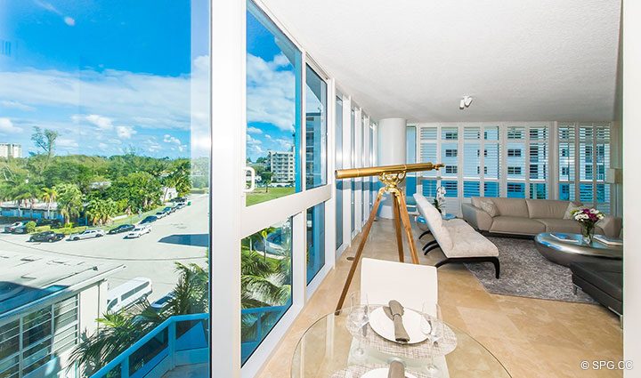 Views from Residence 504 at La Rive, Luxury Waterfront Condos in Fort Lauderdale, Florida 33304.
