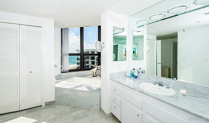 Master Bath inside Residence 3-501 For Sale at Oasis, Luxury Oceanfront Condos in Palm Beach, Florida 33480.