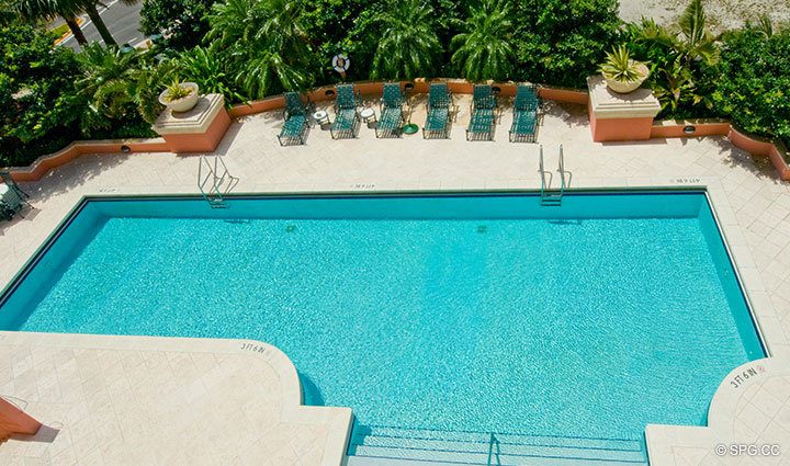 Pool at Luxury Oceanfront Residence 7A, Tower II, The Palms Condominiums, 2110 North Ocean Boulevard, Fort Lauderdale Beach, Florida 33305, Luxury Seaside Condos