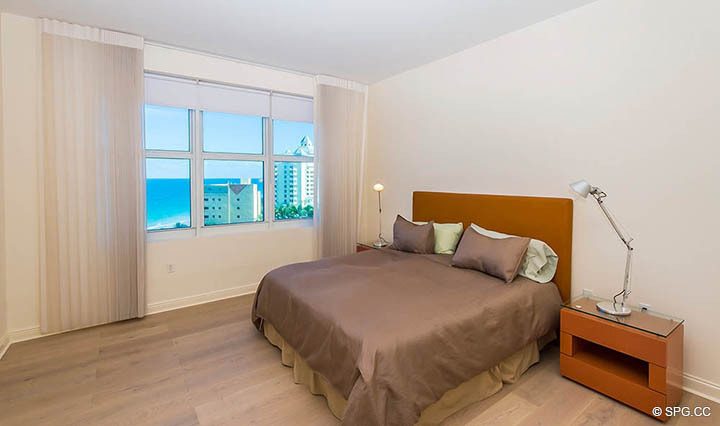 Bedroom inside Residence 10D, Tower II at The Palms, Luxury Oceanfront Condominiums Fort Lauderdale, Florida 33305