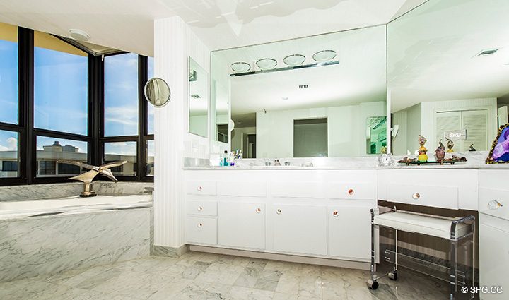 Master Bathroom in Residence 3-501 For Sale at Oasis, Luxury Oceanfront Condos in Palm Beach, Florida 33480.