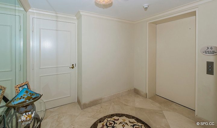 Private Elevator Landing for Residence 9F, Tower I at The Palms, Luxury Oceanfront Condominiums Fort Lauderdale, Florida 33305