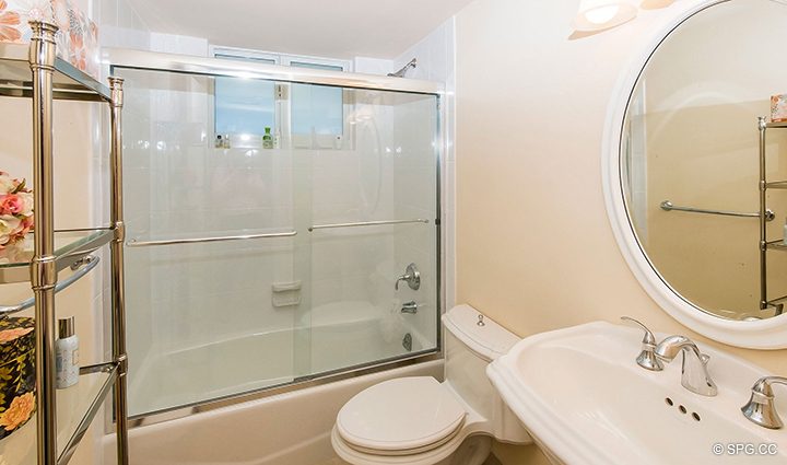 Guest Bath inside Residence 316 at The President of Palm Beach, Luxury Waterfront Condos in Palm Beach, Florida 33480