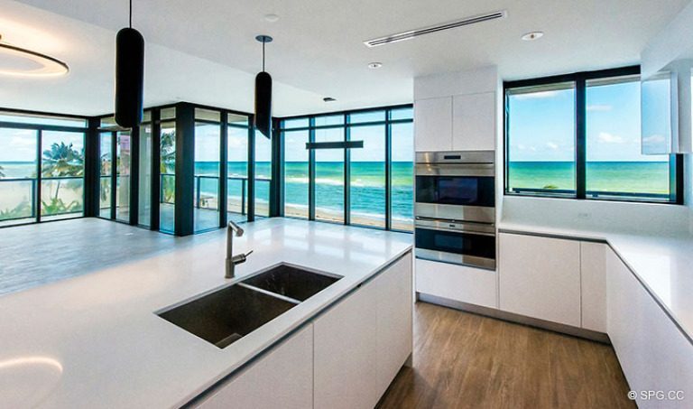 Kitchen inside Residence 4B at Sage Beach, Luxury Oceanfront Condominiums in Hollywood, Florida 33019