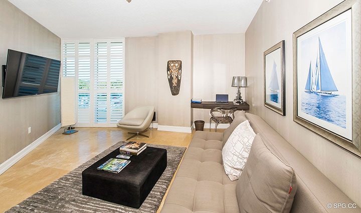 Den or 3rd Bedroom in Residence 504 at La Rive, Luxury Waterfront Condos in Fort Lauderdale, Florida 33304.