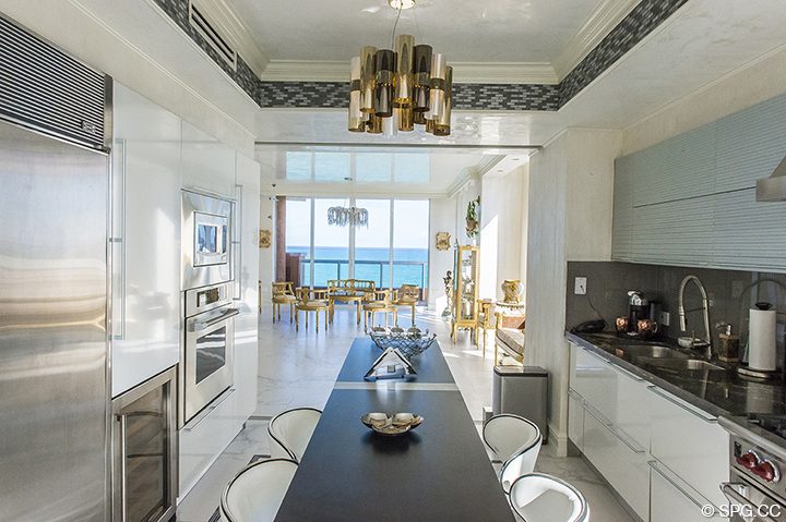 Updated Gourmet Kitchen in Residence 1106 at Acqualina, Luxury Oceanfront Condominiums in Sunny Isles Beach, Florida 33160