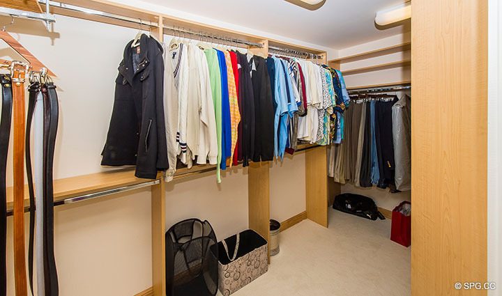 Walk-In Master Closets in Residence 20E, Tower 2 at The Palms, Luxury Oceanfront Condominiums Fort Lauderdale, Florida 33305