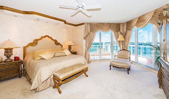 Master Bedroom inside Residence 18B, Tower I at The Palms, Luxury Oceanfront Condominiums Fort Lauderdale, Florida 33305
