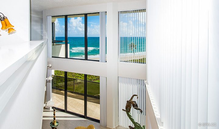 Upstairs View inside Residence 3-501 For Sale at Oasis, Luxury Oceanfront Condos in Palm Beach, Florida 33480.