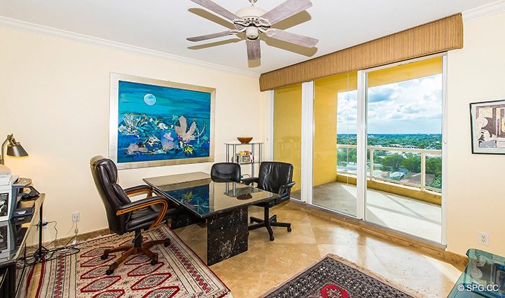 Office or Third Bedroom inside Residence 12A, Tower I at The Palms, Luxury Oceanfront Condominiums Fort Lauderdale, Florida 33305
