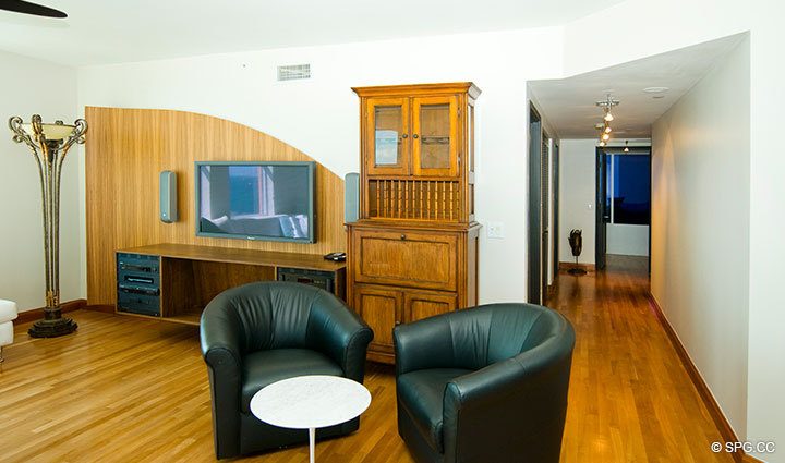Living Area at Luxury Oceanfront Residence 17E, Tower I, The Palms Condominium, 2100 North Ocean Boulevard, Ft. Lauderdale Beach, FL 33305, Luxury Seaside Condos