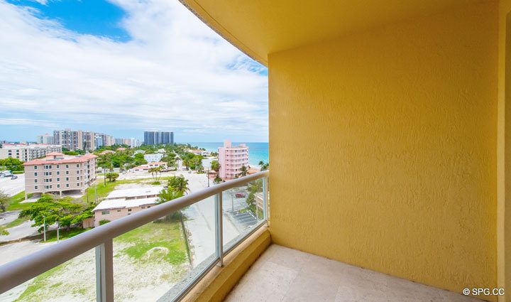 Intracoastal Terrace View from Residence 10D, Tower II at The Palms, Luxury Oceanfront Condominiums Fort Lauderdale, Florida 33305